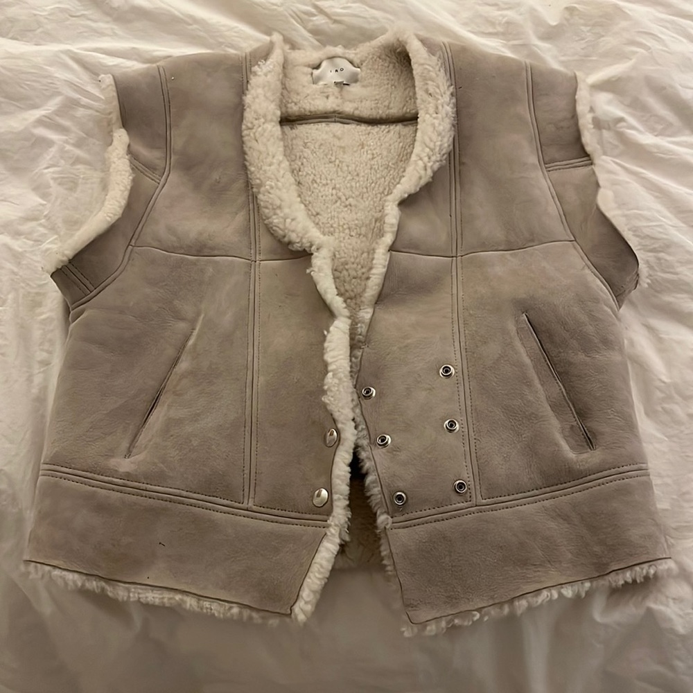 Iro “Issa” taupe shearling vest size 40